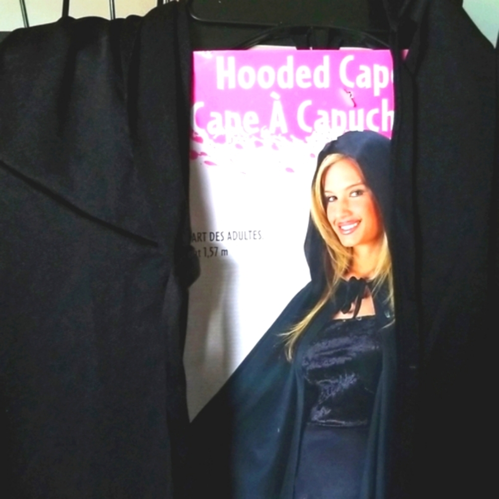 Hooded Long Cape One Size New